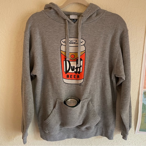 The Simpsons Duff Beer Cozy Hoodie - Picture 2 of 7